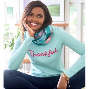 TALBOTS Women's "Thankful" Long Sleeve Crewneck Sweater size 1X plus